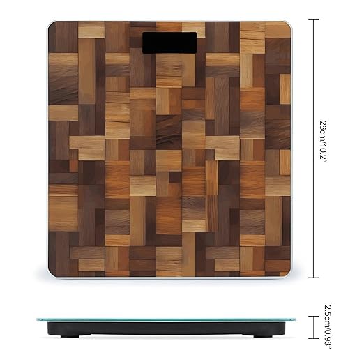 Wood Scale with LCD Easy-to-Read Anti-Slip Weight Digital Bathroom Scale Precision Weighing Scales Sturdy Tempered Glass Body Weight Scales for Daily Use