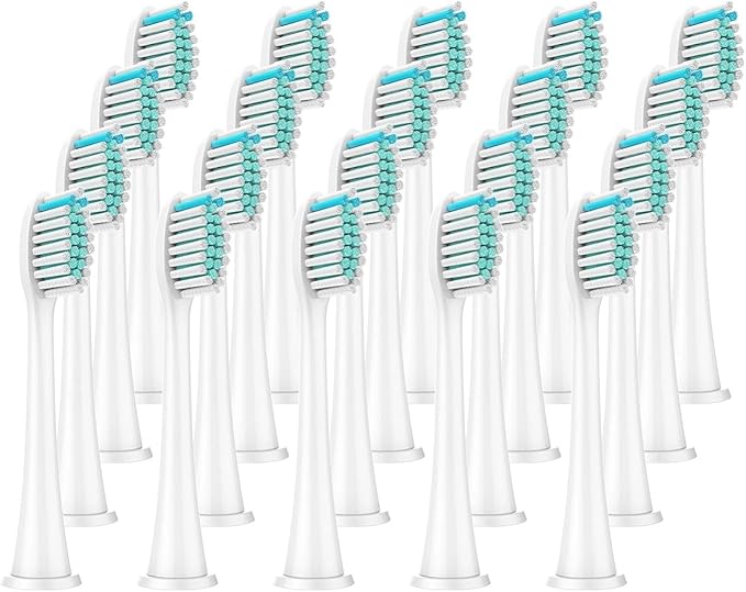 Replacement Brush Heads Compatible for HX3/HX6/HX9 Series Electric Toothbrush HX6064(20Pcs White)