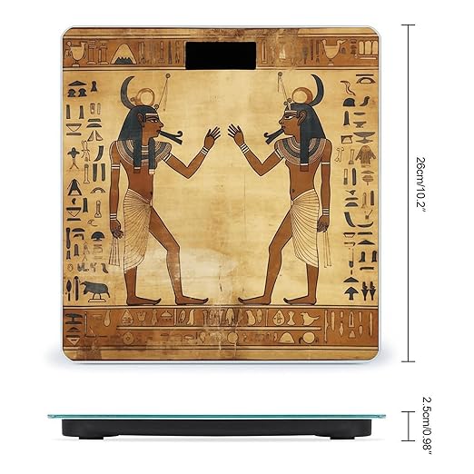 Ancient Egyptian Digital Bathroom Scale for Body Weight Weighing Scale with Backlit LCD Display High Precision Measurements &amp Measures Weight Up to 180kg