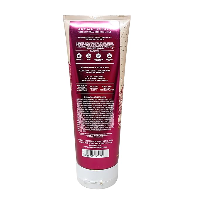 Bath &amp Body Works Aromatherapy Vanilla Nutmeg - Moisturizing Body Wash - Body Cream - Body Wash + Foam Bath - Body Lotion - Essential Oil Perfume Mist with a Natural Oats Soap
