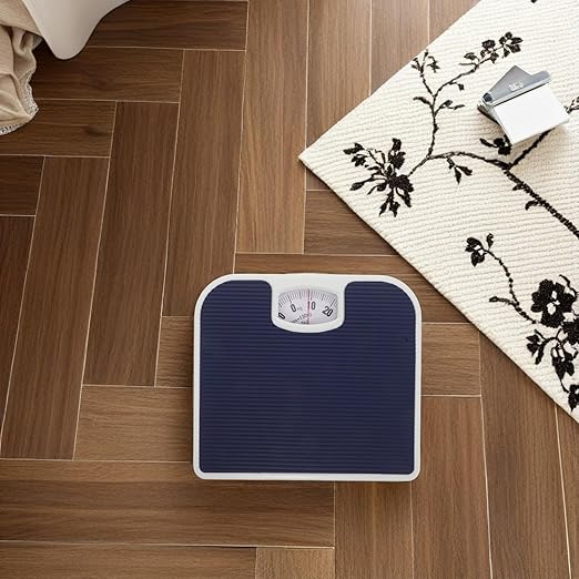 Beaupretty Mechanical Bathroom Scale for Body Weight Analog Weight Scale with High Precision Dial Portable Health Monitoring Tool for Home Use Dark Blue