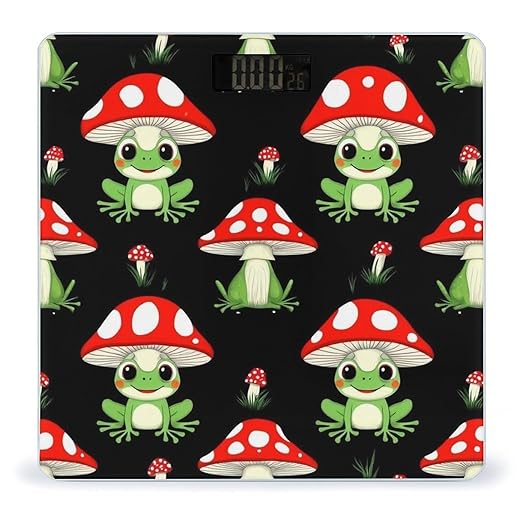 Women's Fashion Automatic Switch Digital Bathroom Weighing Scale Smart Scale Cute Frogs Cartoon Mushroom Hats