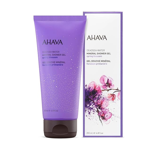 AHAVA Dead Sea Water Mineral Shower Gel Spring Blossom - Refreshes &amp Relaxes Washes Away Dirts &amp Impurities Enriched with Exclusive Mineral Blend of Dead Sea Osmoter &amp Zinc 6.8 Fl.Oz