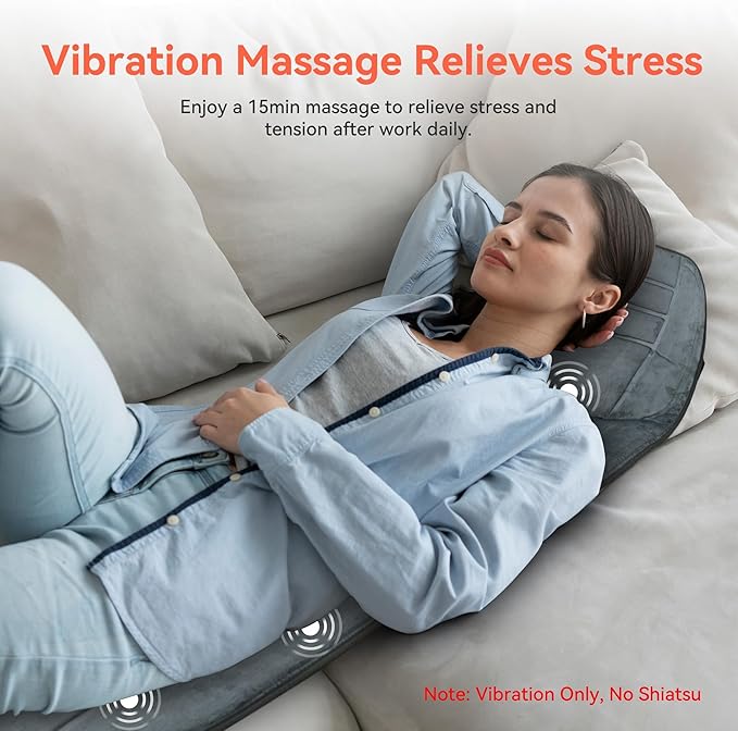 Massager Pad Back Massager with Heat and 10 Vibrating Motors for Pain Relief Body Massage for Back LumbarLeg Gifts for Men Women Long 53
