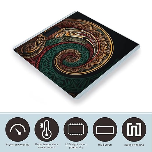 Dark Teal HD Images Digital Bathroom Scale for Body Weight Weighing Scale with Backlit LCD Display High Precision Measurements &amp Measures Weight Up to 180kg