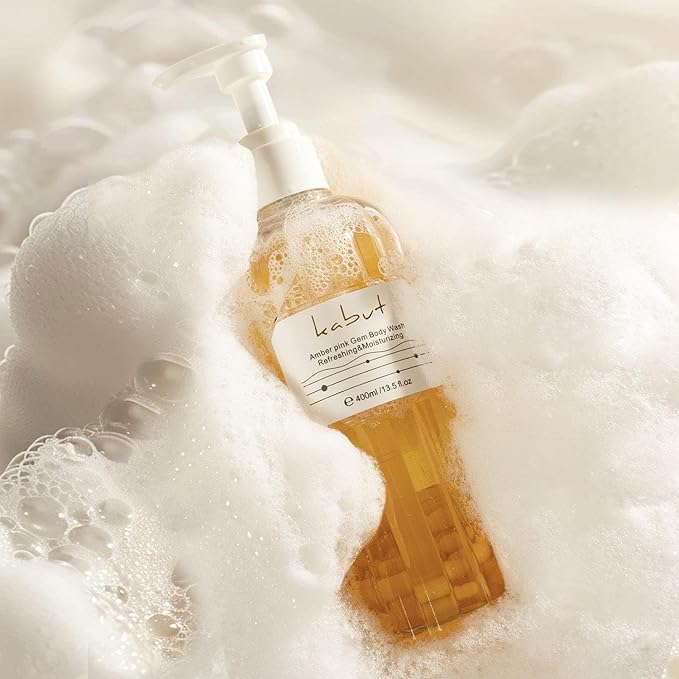Kabut Pearl Extract Body Wash Amber Powder Infused Plant-Based Natural Formula for Daily Cleansing Gentle Hydrating Shower Gel 400ml