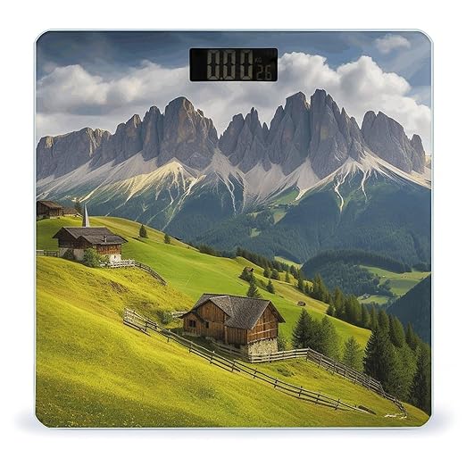 Surrounded by Mountains Scale for Body Weight Accurate Digital Bathroom Scale Toughened Glass High Precision Scales Smart Weight Scales with Large LCD Backlight Display Weighing Machine