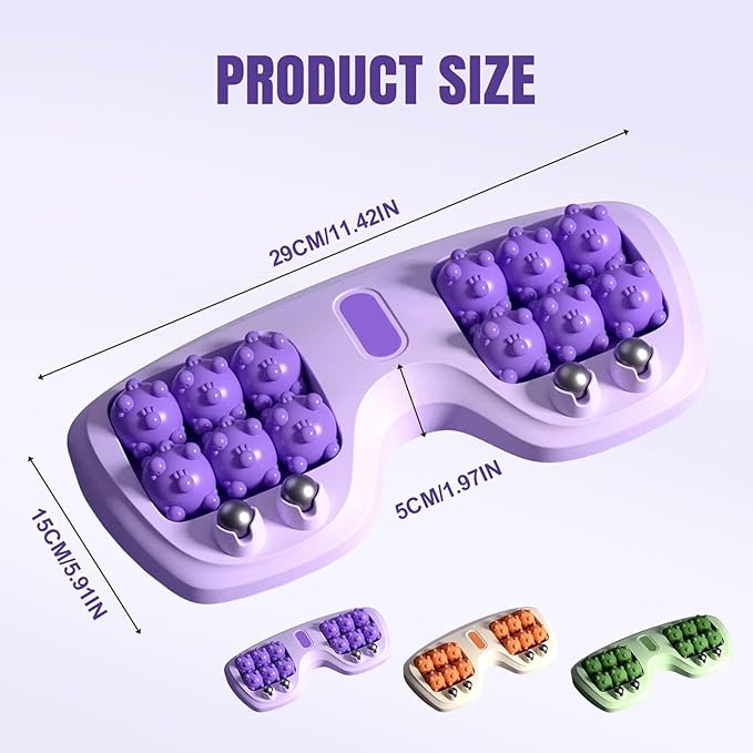 Foot Massager Roller for Plantar Fasciitis Relief Dual Foot Massage Roller for Plantar Fasciitis Relief Feet Massager Portable Reflexology Massager for Stress Relief &amp Improved Circulation (Gree