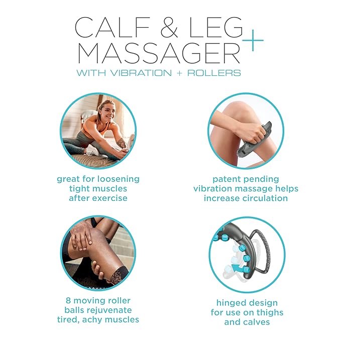 Conair Calf &amp Leg Massager. Calf Massager for Circulation and Pain Relief with Vibration and Rollers for Rejuvenating Achy Muscles and Post-Workout Pain Relief