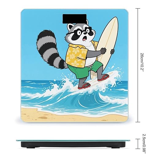 Funny Raccoon Weight Scale Cute Bathroom Scale for Body Highly Accurate Digital Weighing Machine for People Compact LCD Display Scales with Sturdy Toughened Glass Scales