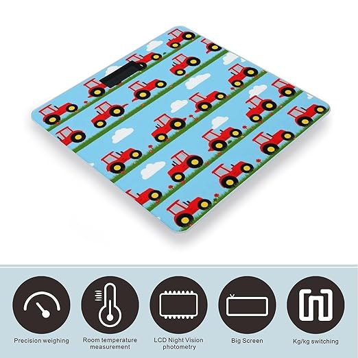 Women's Fashion Automatic Switch Digital Bathroom Weighing Scale Smart Scale Toy Tractor Pattern
