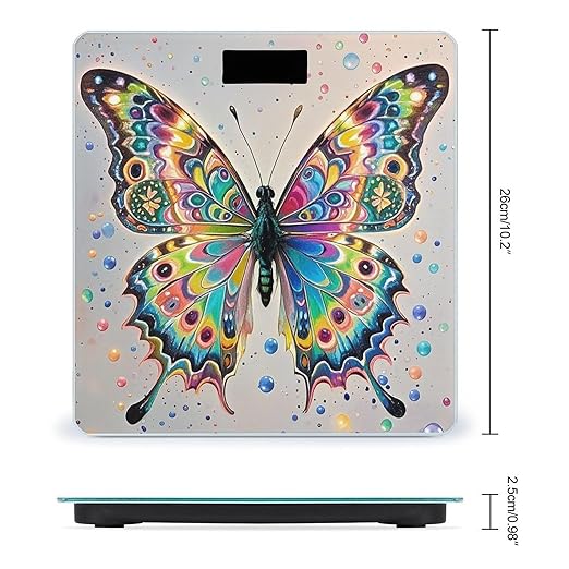 Butterfly Drip Spray Watercolor Scale for Body Weight Smart Scales Digital Bathroom Scale High Precision Weighing Scales with Large Display Weighing Machine for People