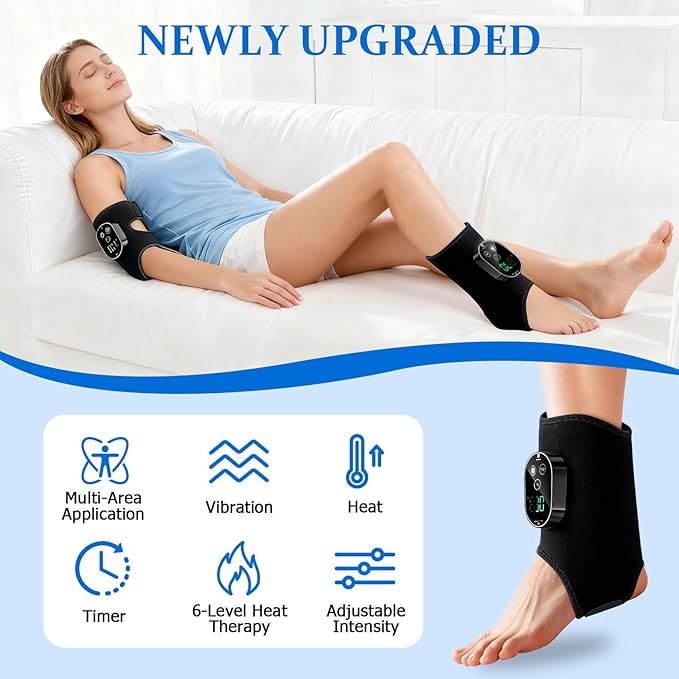 Version 3-in-1 Foot Massager with Super Long Battery Life USB Charging Port Black 3 Vibration Modes 6-Speed Temperature Control Circulation and Pain Relief for Foot Relaxation