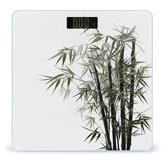 Asian Bamboo Bathroom Scale Weight Scale for Body WeightHighly Accurate Digital Weighing Machine Clear LED Display Digital Bathroom Body Scale 400lb/182kg