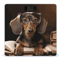 Dachshund Book Bathroom Scale Automatic Power On/Off Body Scales LCD Backlight Display Square Digital Scale Rounded Corners Bathroom Scales for Home Bedrooms