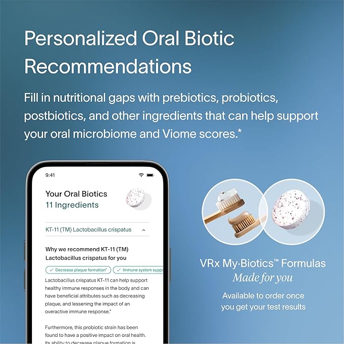 Viome at-Home Oral Microbiome Test Kit for Women &amp Men in-Depth Saliva Analysis 16 Health Scores Oral Microbiome Dental and Gum Health Root Cause of Bad Breath Detailed Analysis App Included