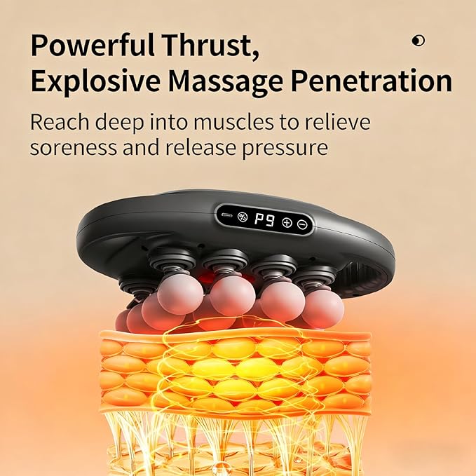 shupti 16 Head Massage Gun Deep Tissue 9 Speed Adjustable Percussion Massager for Muscle Tension Relaxation - Quiet Portable Electric Massager for Back Neck and Shoulder