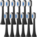 Replacement Brush HeadsCompatible for Mijia T301 T302 T501 /501CSonic Electric Toothbrush Head Soft Bristle Nozzles(T301-302-BK-12Pcs)