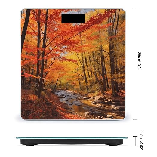 Fall Foliage Scale for Body Weight Accurate Digital Bathroom Scale Toughened Glass High Precision Scales Smart Weight Scales with Large LCD Backlight Display Weighing Machine