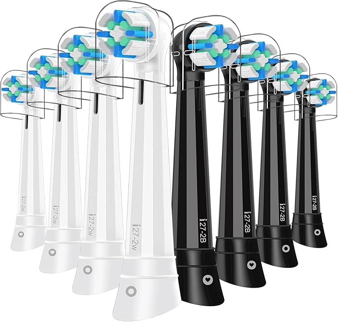 8pcs Replacement Heads Compatible with Oral B iO 3 4 5 6 7 8 9 10 Series Electric ToothbrushToothbrush Heads Compatible with Oral B iO Replacement Heads Medium Bristles for Effective Cleaning