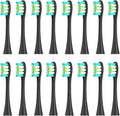 16pcs Replacement Brush Heads for X/Pro/ Z1/ SE F1 One PW01/03/05/07/09 P5 Electric Toothbrush(16 Black)