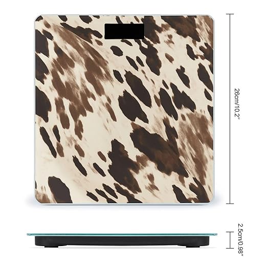 Cow Printed Scale for Body Weight Sturdy Tempered Glass Weighing Scales with LCD Display Accurate Digital Bathroom Scale Convenient Body Fat Smart Scales 400lb
