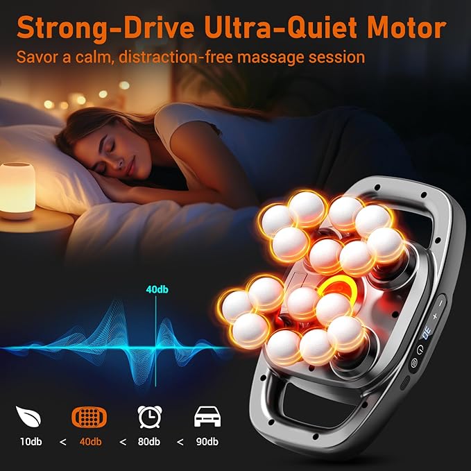 16 Heads Massage Gun Deep Tissue Massager with 3 Modes &amp 30 Levels Valentine's Day Gifts Large-Area Massage for Back Neck Shoulder Leg Waist Muscle Pain Relief Gift for Women and Men