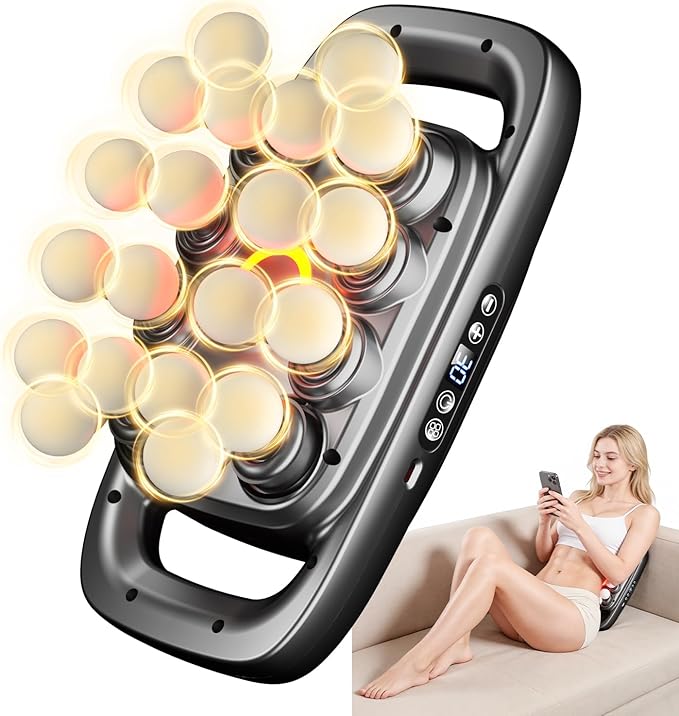 20 Heads Upgraded Massage Gun Deep Tissue Back Massager for Pain Relief with 30 Intensity Levels Portable Handheld Electric Percussion Massager for Full Body Ideal Gifts for Women Men Mom and Dad