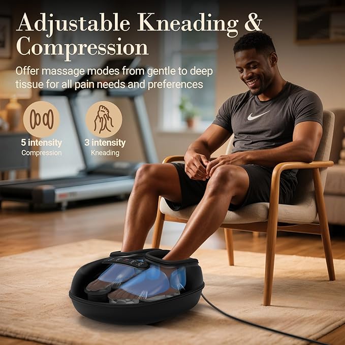 FSA Eligible HSA Foot Massager 2026 Upgraded Feet Massager with Heat Compression 3D Deep Kneading Relief for Foot Fatigue Relief &amp Neuropathy Birthday Gifts for Women Men（with Remote）