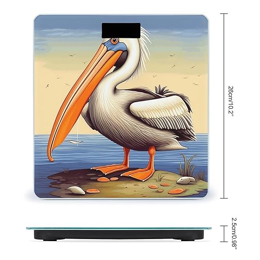 Pelican Birds Bathroom Scale Large LCD Backlight Display Digital Scale Rounded Corners Body Scales Automatic Power On/Off Bathroom Scales for Home Bedrooms