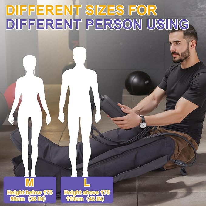 Air Compression Therapy System Leg Massager for Pain and Circulation Full Leg Recovery Boots Cordless Air Compression Boots Fast Recovery Therapy for Athletes M