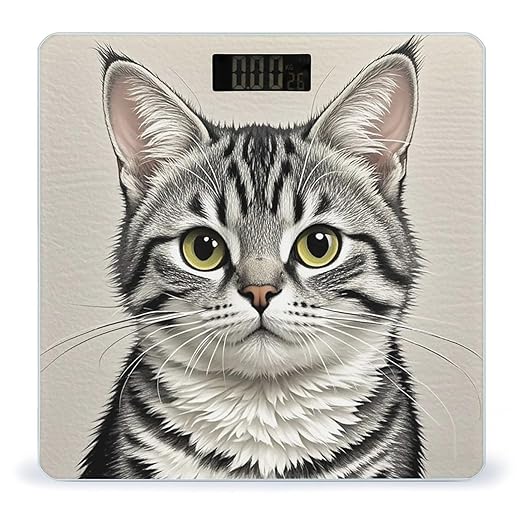 Pencil Style Cat Scale for Body Weight Highly Accurate Digital Bathroom Body Scale Digital Bathroom Scales for People Anti-Slip Large LCD Display Smart Scales