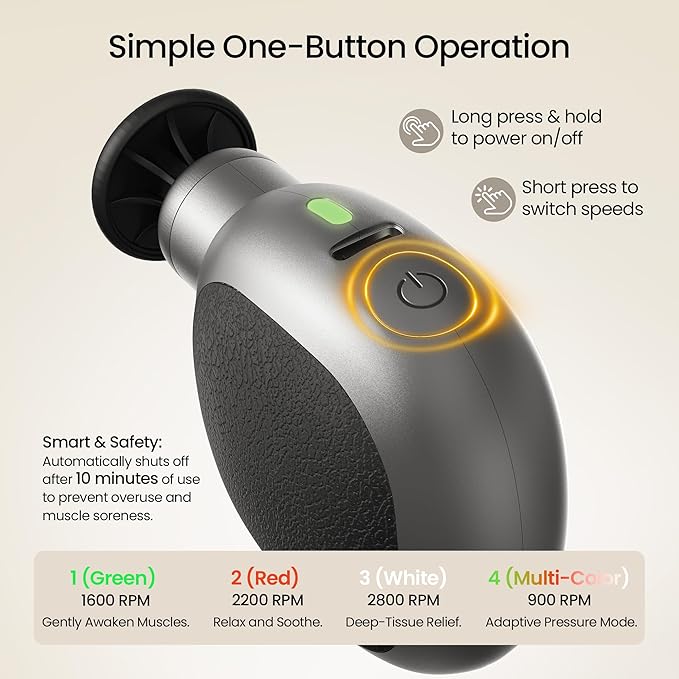 Pocket Massager for Women – 4-Speed Portable Handheld Electric Massager for Head Face &amp Neck Pain Relief Relaxation and Recovery