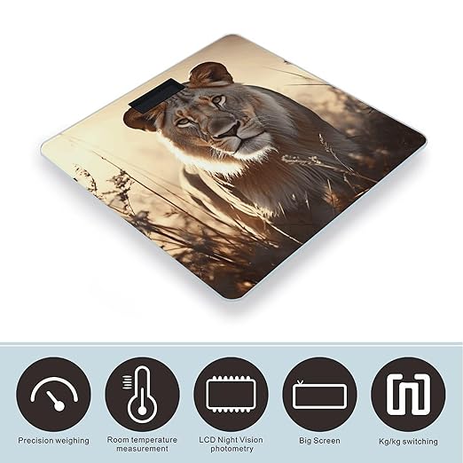 Female Lion Smart Scale for Body Weight Accurate Bathroom Scale with LED Display Digital Weight Scales Weighing Machine High Precision Scales for Bath Home