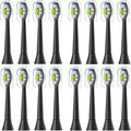 Replacement Toothbrush Heads Compatible with Electric Compatible for and Other Snap-On Handles(16pcs Black)