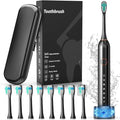Electric Toothbrush Sonic Type for Adults &amp Teens 8 Brush Heads Travel Case 6 Modes 40000 VPM Electric Motor 90