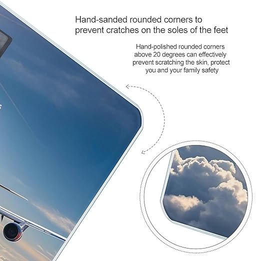 Airplane Patterns Smart Scale for Body Weight Accurate Bathroom Scale with LED Display Digital Weight Scales Weighing Machine High Precision Scales for Bath Home