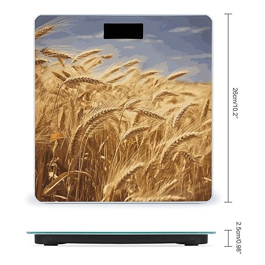 Wheat Harvest Scale for Body Weight Anti-Slip Sturdy Tempered Glass Weighing Machine Highly Digital Accurate Bright LCD Bathroom Scale for Household Gift