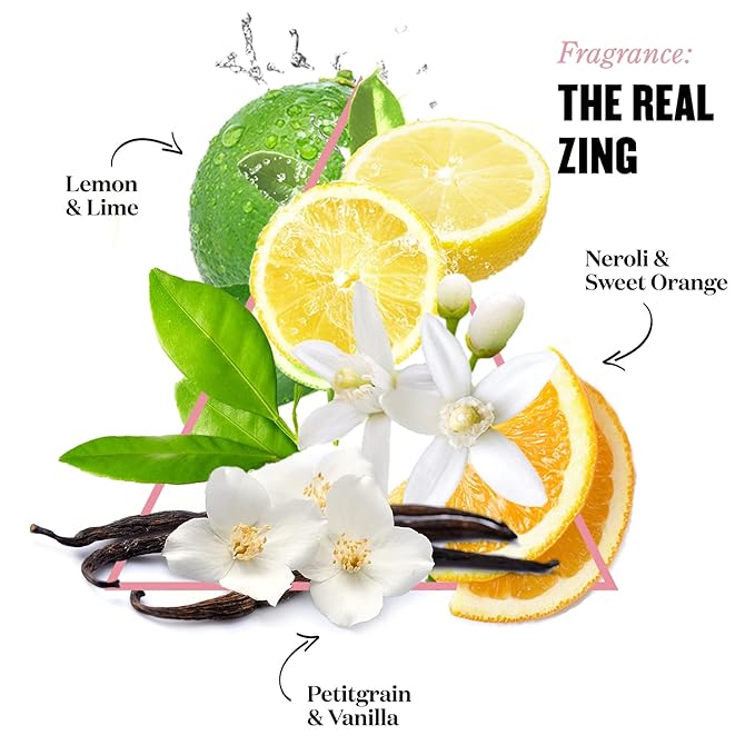 Soap &amp Glory The Real Zing Radiance Boosting Body Wash - Hydrating Body Wash with AHAs - Citrus Scented Moisturizing Body Wash for a Healthy Glow (500ml)