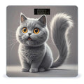 Cute Funny Grey Cats Pattern Scale for Body Weight Digital Bathroom Scale Toughened Glass High Precision Scales for Body Weight with Large LCD Backlight Display Weight Scales