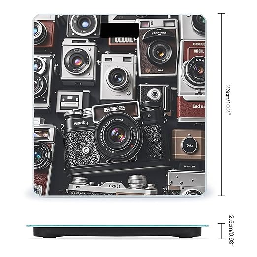 Retro Cool Camera Collection Smart Scale for Body Weight Accurate Bathroom Scale with LED Display Digital Weight Scales Weighing Machine High Precision Scales for Bath Home