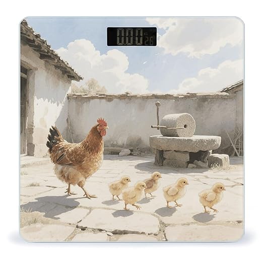 Chickens Weight Scale Large Digital Bathroom Scales with Bright LED Display Non Slip Digital Scale and Step On Fashion Weighing Machine for Body