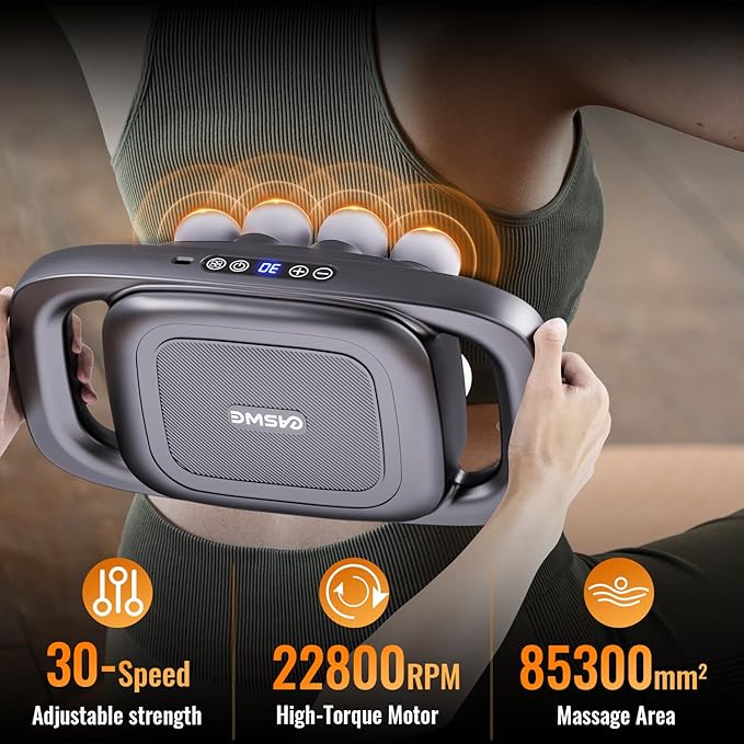 8-Head Massage Gun Electric Deep Tissue Body Massager Professional Muscle Massager Tool for Easing Shoulder Back Neck Legs 30 Adjustable Speeds Massage Gifts for Women Men (8 Heads)