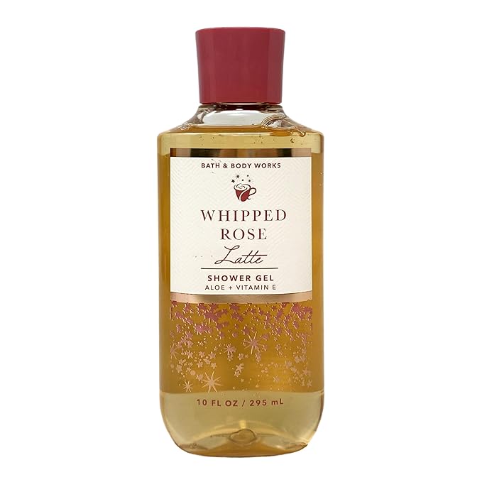 Bath &amp Body Works Whipped Rose Latte 2 Shower Gels with a Peach Gardenia Sample Soap