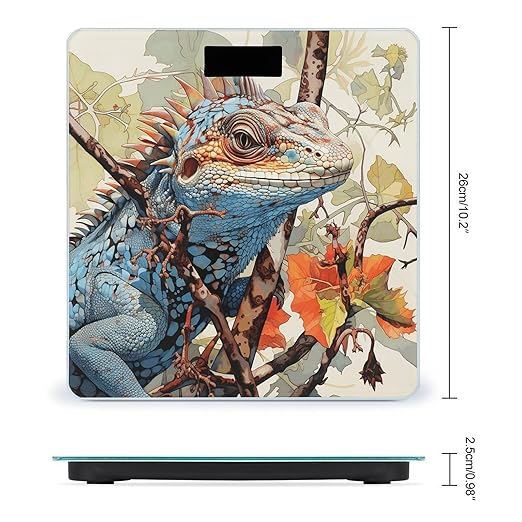 Lizard on The Branch Scale for Body Weight Accurate Digital Bathroom Scale Toughened Glass High Precision Scales Smart Weight Scales with Large LCD Backlight Display Weighing Machine