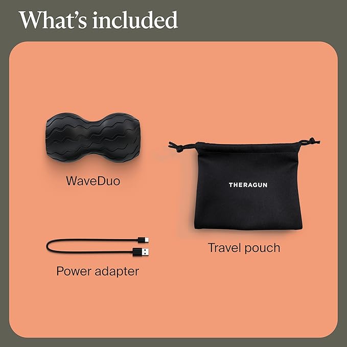 TheraGun Therabody WaveDuo - Ergonomically Contoured Foam Roller - Bluetooth Enabled Muscle Roller for Your Back Neck &amp Spine with 5 Customizable Vibration Frequencies in Therabody App