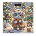 Cute Cat Sing Christmas Carols Bathroom Scale for Body Weight Bathroom Weighing Scales with Back Lit LED Display Sturdy Tempered Glass Body Weight Bathroom Scale 400lb Weighing