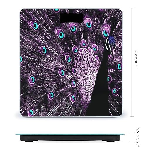 Purple Peacock Scale for Body Weight Digital Bathroom Scale Precision Smart Weighing Scales with Clear LED Display Accurate High Precision Scales Weighing Machine