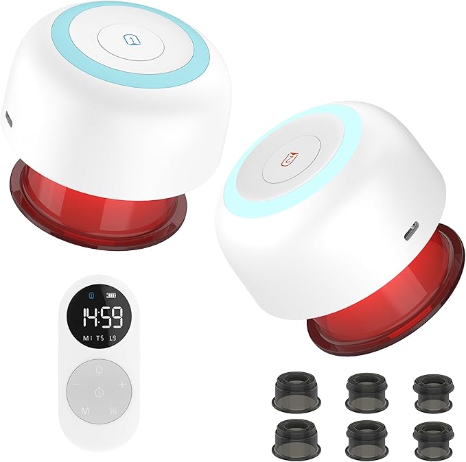 2 Pack Smart Cupping Therapy Massager 5-in-1 Cupping Therapy Set for Pain Relief Knots Aches Muscle Soreness Electric Cupping kit for Massage Therapy with Remote Control