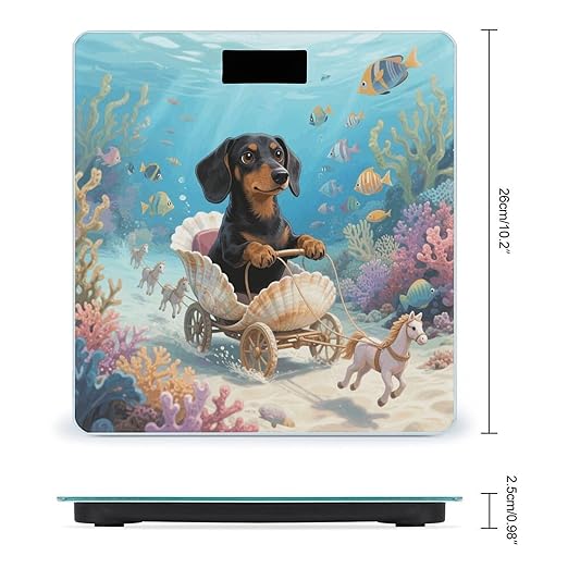 Dachshund in Shell Weight Scale Cute Bathroom Scale for Body Highly Accurate Digital Weighing Machine for People Compact LCD Display Scales with Sturdy Toughened Glass Scales